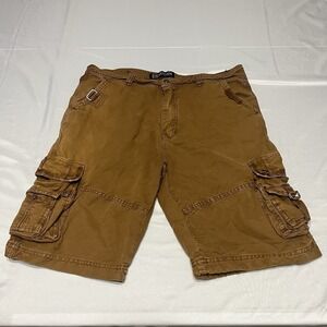 WenVen Cargo Shorts Mens size 34 Brown Paratrooper Utility Military Gorpcore
